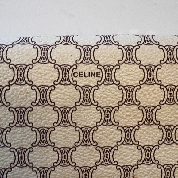 Vintage Celine Macadam Triomphe Canvas Long Flap Wallet – Cream/Brown - Picture 9 of 9